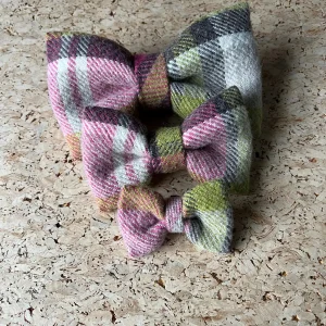 Tartan Dog Bow Pink & Green